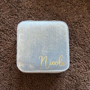 Light Blue Jewelry Box with Gold 'Nicole' Script